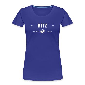 Metz France Weiße GPS-Koordinaten - Frauen Premium Bio T-Shirt - Königsblau - Vorne - Mia (176cm)
