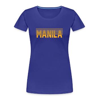 Manille - T-shirt bio Premium Femme - bleu roi - Devant - Mia (176cm)