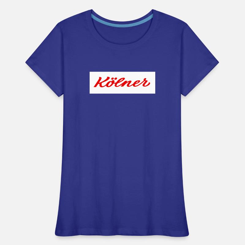 Kölner Roter Script-Logo Print Frauen Premium Bio T-Shirt