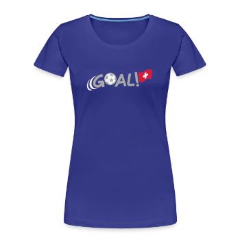 BUT pour la Suisse - T-shirt bio Premium Femme - bleu roi - Devant - Mia (176cm)