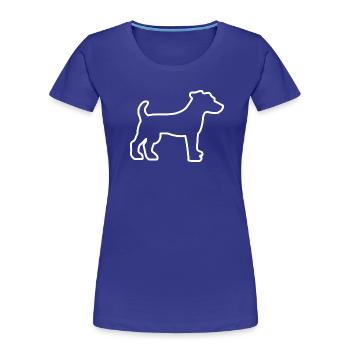 Jack Russell Terrier - Contour blanc - T-shirt bio Premium Femme - bleu roi - Devant - Mia (176cm)