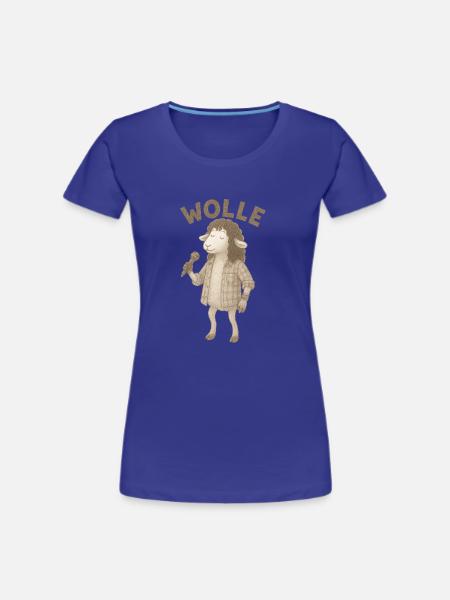 Wolle Schaf mit Mikrofon - Frauen Premium Bio T-Shirt - Königsblau