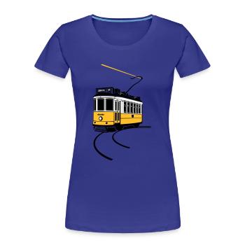 Electrico de Lisboa - Frauen Premium Bio T-Shirt - Königsblau - Vorne - Mia (176cm)