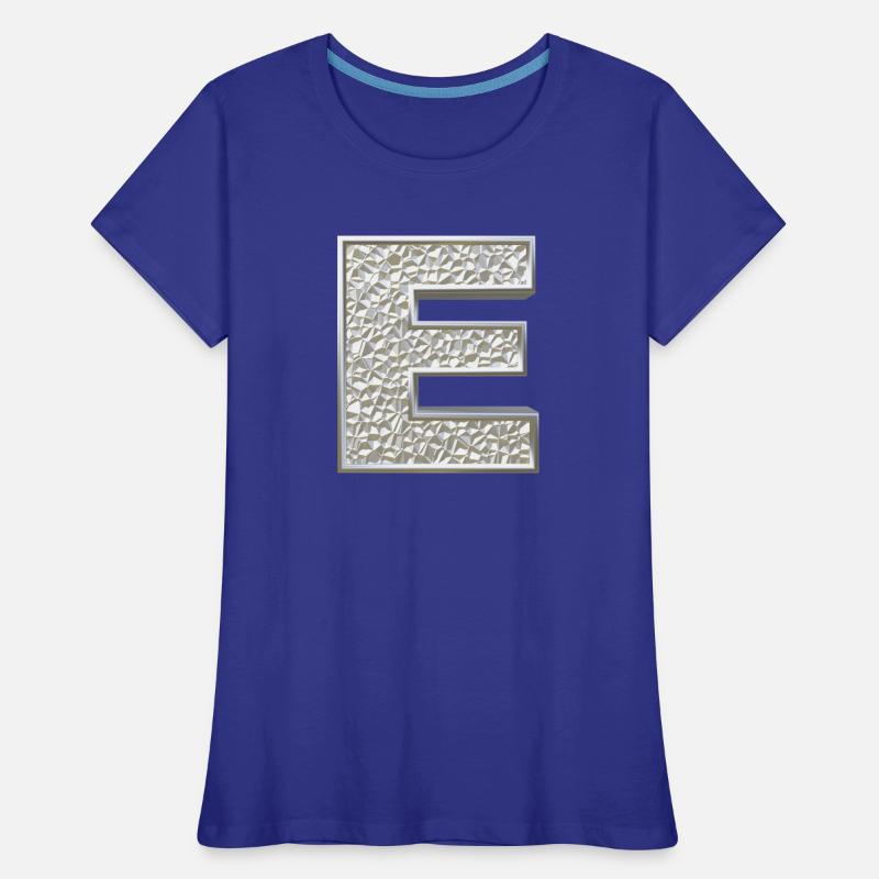 E, lettre, lettre E, initiale, initiale E, monogramme, T-shirt bio Premium Femme