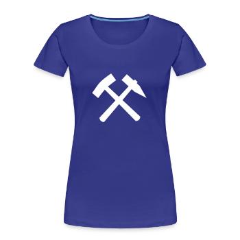 RVB - Schlägel & Eisen - Frauen Premium Bio T-Shirt - Königsblau - Vorne - Mia (176cm)