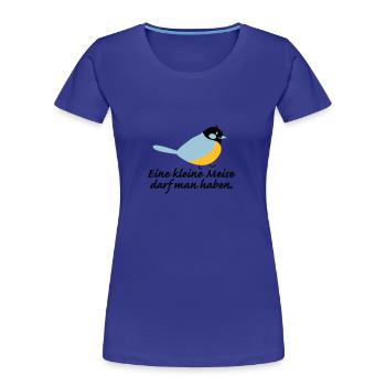 kleine Meise - Frauen Premium Bio T-Shirt - Königsblau - Vorne - Mia (176cm)
