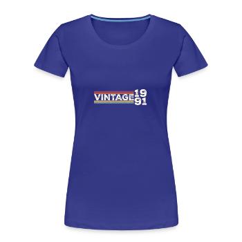 Vintage 1991 Gifts Legend for 32 Years Old - 32nd - Women's Premium Organic T-Shirt - royal blue - Front - Mia (176cm)