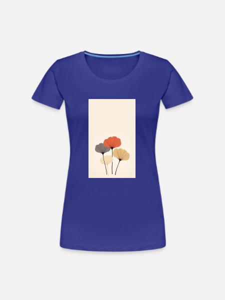 Ginkgo - Frauen Premium Bio T-Shirt - Königsblau
