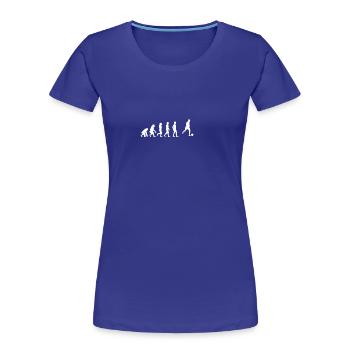 La femme de football de football de football féminin EVOLUTION - T-shirt bio Premium Femme - bleu roi - Devant - Mia (176cm)