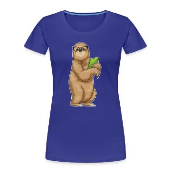Faultier Sekretärin Ordner Büro - Frauen Premium Bio T-Shirt - Königsblau - Vorne - Mia (176cm)