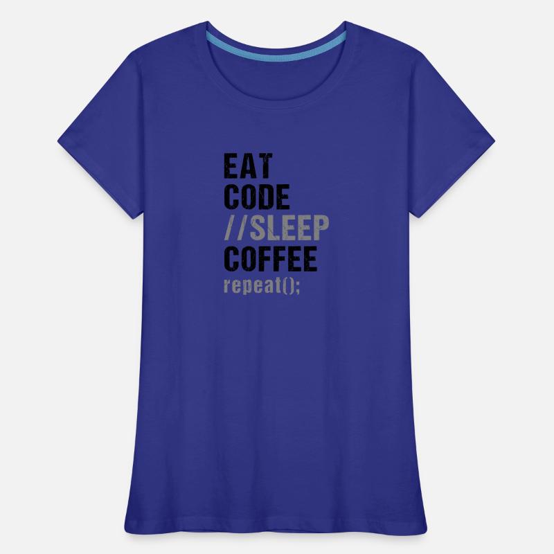 Manger Code Sommeil Café Répéter T-shirt bio Premium Femme