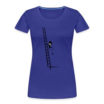climb & fall - Frauen Premium Bio T-Shirt - Königsblau - Vorne - Mia (176cm)