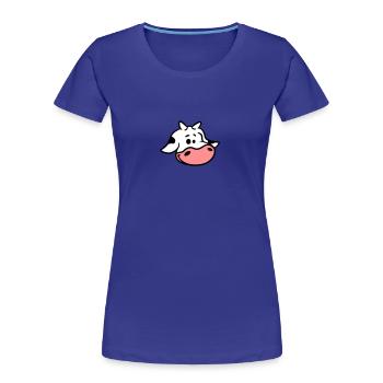 Süßes Kalb Kuh Gesicht - Frauen Premium Bio T-Shirt - Königsblau - Vorne - Mia (176cm)