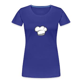 Chefkoch Lustig Smiley Mustache Bart - Frauen Premium Bio T-Shirt - Königsblau - Vorne - Mia (176cm)