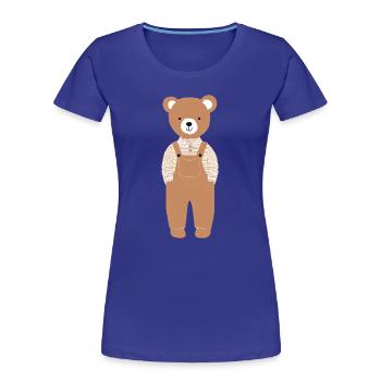 Teddy - Frauen Premium Bio T-Shirt - Königsblau - Vorne - Mia (176cm)
