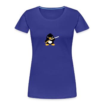 Shotgun Penguin - Frauen Premium Bio T-Shirt - Königsblau - Vorne - Mia (176cm)