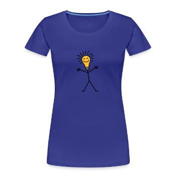 Light Bulb - T-shirt bio Premium Femme - bleu roi - Devant - Mia (176cm)