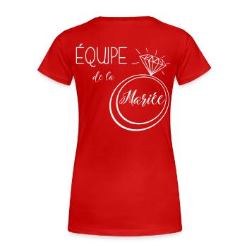 équipe de la mariée - T-shirt bio Premium Femme - bleu marine - Dos - Mia (176cm)