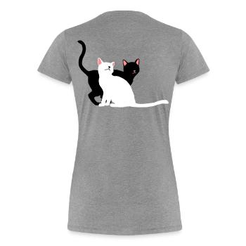 2 chats - T-shirt bio Premium Femme - bleu marine - Dos - Mia (176cm)