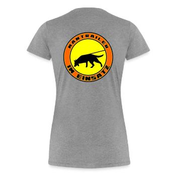 Mantrailing Malinois/Schäferhund rund - Frauen Premium Bio T-Shirt - Navy - Hinten - Mia (176cm)