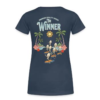 Winner - Women's Premium Organic T-Shirt - navy - Back - Mia (176cm)