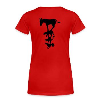 Bremer Stadtmusikanten - mal anders. - Frauen Premium Bio T-Shirt - Navy - Hinten - Mia (176cm)