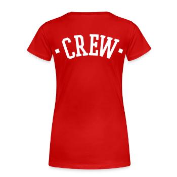CREW - Frauen Premium Bio T-Shirt - Navy - Hinten - Mia (176cm)