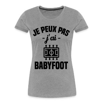 Je peux pas j'ai babyfoot humour cadeau - T-shirt bio Premium Femme - bleu marine - Devant - Mia (176cm)