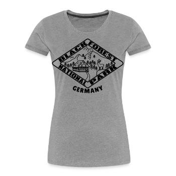 Randonneurs du parc national de la Forêt-Noire - T-shirt bio Premium Femme - bleu marine - Devant - Mia (176cm)