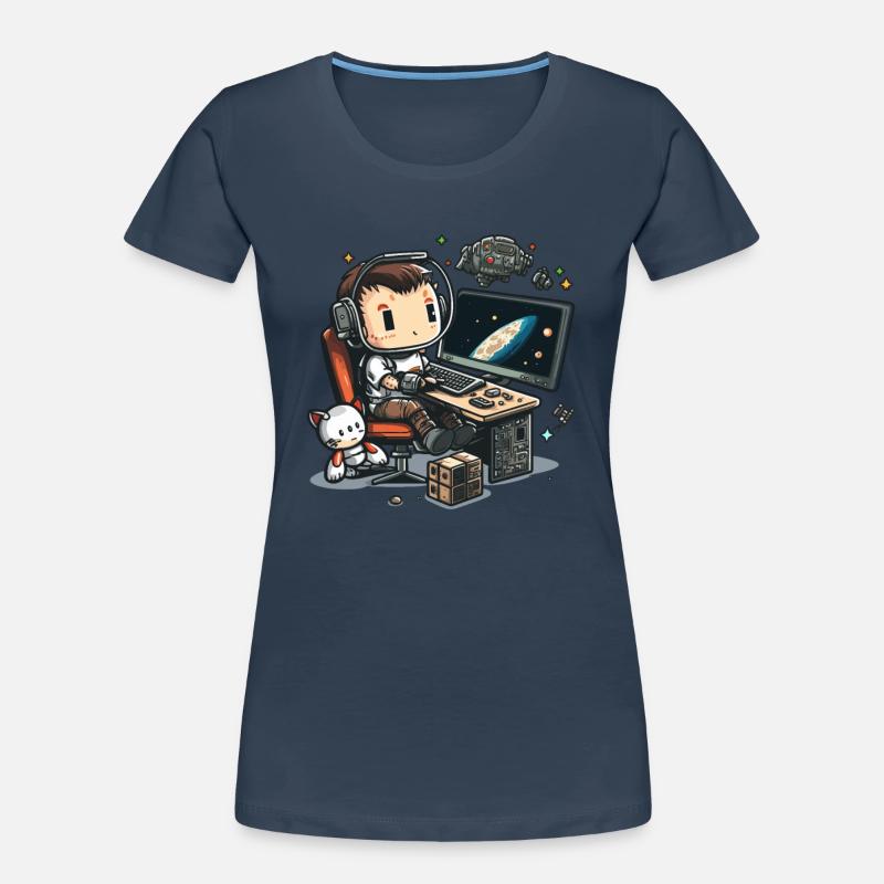 Cosmic Coding - Women's Premium Organic T-Shirt - navy