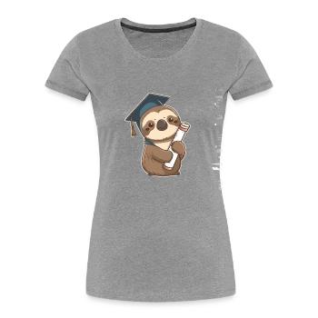 Absolvent Faultier - Frauen Premium Bio T-Shirt - Navy - Vorne - Mia (176cm)