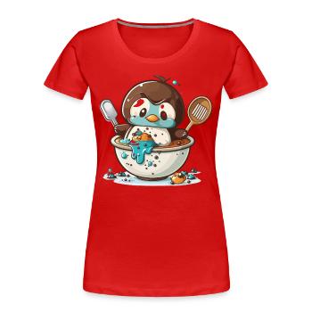 Pinguin-Gebäck - Frauen Premium Bio T-Shirt - Navy - Vorne - Mia (176cm)