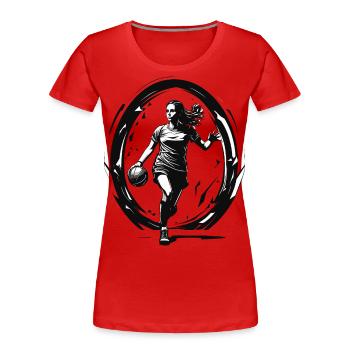Handball player streetwear Iconic style - Women's Premium Organic T-Shirt - navy - Front - Mia (176cm)