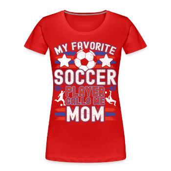 Fußball Mama Mutter Soccer Mom Fußballspieler - Frauen Premium Bio T-Shirt - Navy - Vorne - Mia (176cm)