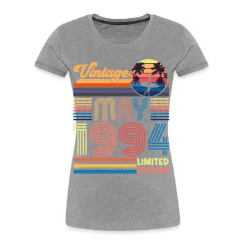 Geboren Mai 1994 Geburtstagsgeschenk Mai 1994, MAI, Mai - Frauen Premium Bio T-Shirt - Navy - Vorne - Mia (176cm)