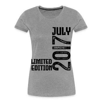 Gift July 2017. Birthday July 2017. - Women's Premium Organic T-Shirt - navy - Front - Mia (176cm)