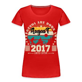 August 2017. Birthday gift August 2017. August - Women's Premium Organic T-Shirt - navy - Front - Mia (176cm)