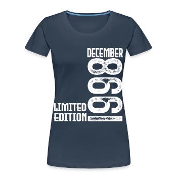 Birthday Gift December 1998. December 1998. - Women's Premium Organic T-Shirt - navy - Front - Mia (176cm)