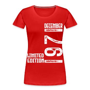 Geburtstagsgeschenk Dezember 1971. Dezember 1971. - Frauen Premium Bio T-Shirt -  - Vorne - Mia (176cm)