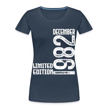 Geburtstagsgeschenk Dezember 1982. Dezember 1982. - Frauen Premium Bio T-Shirt - Navy - Vorne - Mia (176cm)