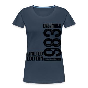 Geburtstagsgeschenk Dezember 1983. Dezember 1983. - Frauen Premium Bio T-Shirt - Navy - Vorne - Mia (176cm)