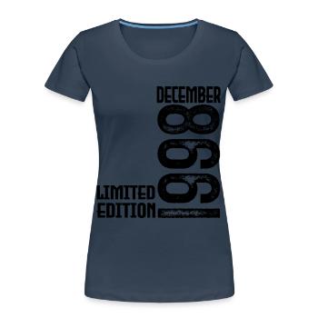 Birthday Gift December 1998. December 1998. - Women's Premium Organic T-Shirt - navy - Front - Mia (176cm)