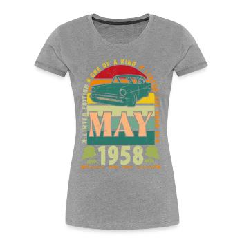 Geburtstagsgeschenk Mai 1958, Mai 1958, Mai 1958. - Frauen Premium Bio T-Shirt - Navy - Vorne - Mia (176cm)