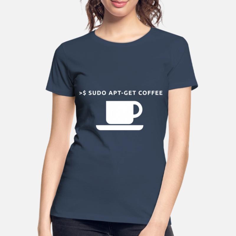Lustiges Linux Kaffee Admin Shirt Pinguin Coder Frauen Premium Bio T-Shirt