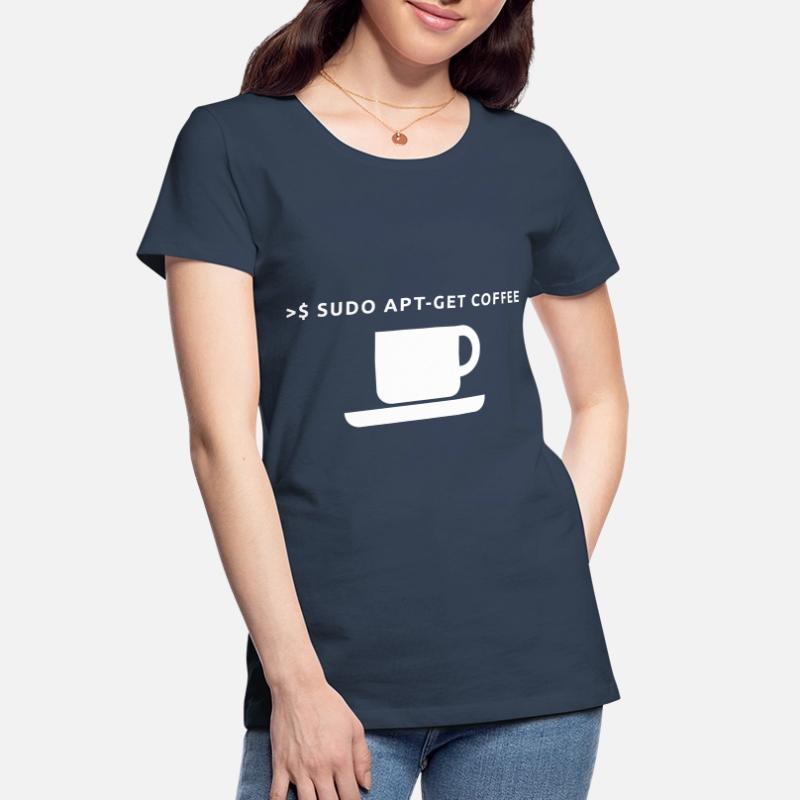 Lustiges Linux Kaffee Admin Shirt Pinguin Coder Frauen Premium Bio T-Shirt