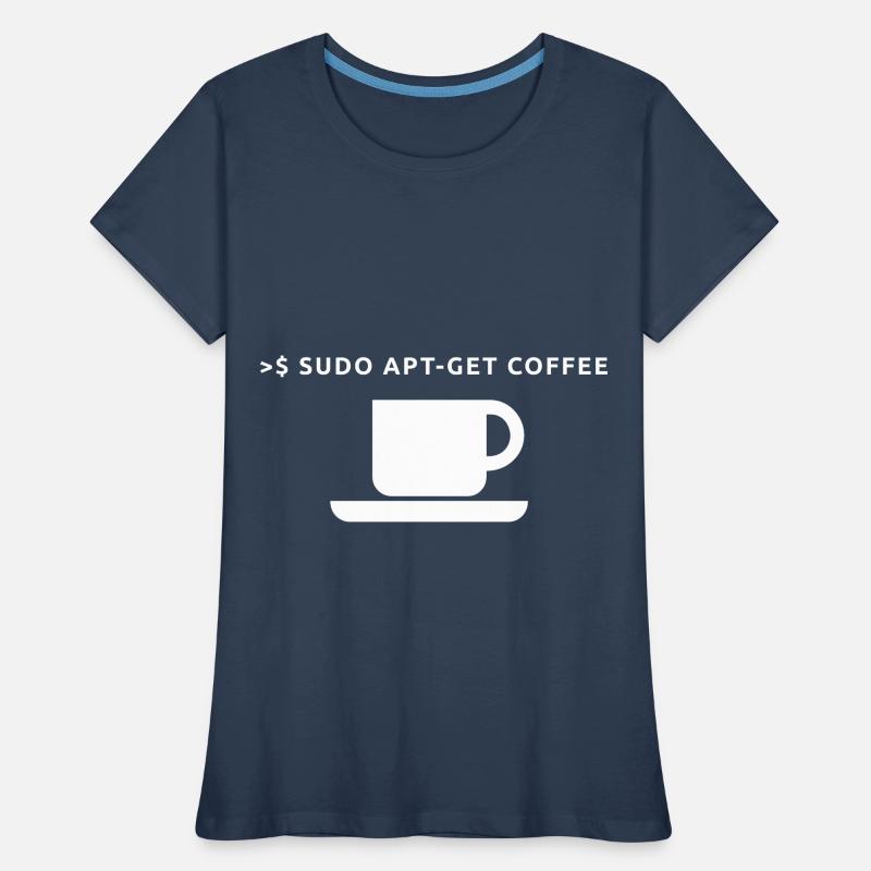 Lustiges Linux Kaffee Admin Shirt Pinguin Coder Frauen Premium Bio T-Shirt