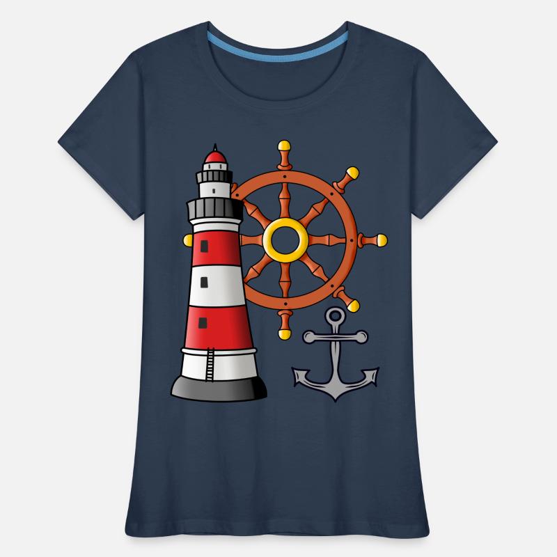 Phare Roue de commande Anker Marin Ahoi T-shirt bio Premium Femme