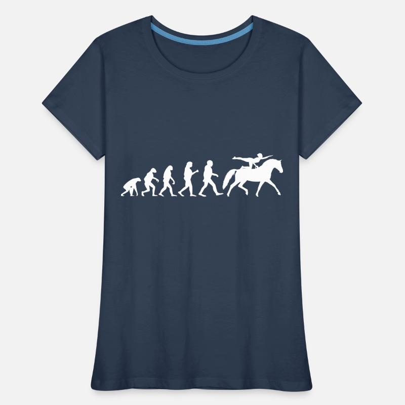 Evolution Voltigier Chevaux Équestres Voltige T-shirt bio Premium Femme