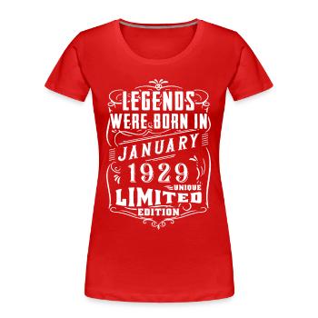 Birthday January 1929 Year Limited Edition - Women's Premium Organic T-Shirt - navy - Front - Mia (176cm)