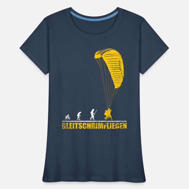 Evolution Gleitschirmfliegen Geschenk Frauen Premium Bio T-Shirt